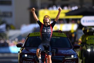 ALPE DHUEZ FRANCE JULY 14 Thomas Pidcock of United Kingdom and Team INEOS Grenadiers celebrates winning during the 109th Tour de France 2022 Stage 12 a 1651km stage from Brianon to LAlpe dHuez 1471m TDF2022 WorldTour on July 14 2022 in Alpe dHuez France Photo by Alex BroadwayGetty Images