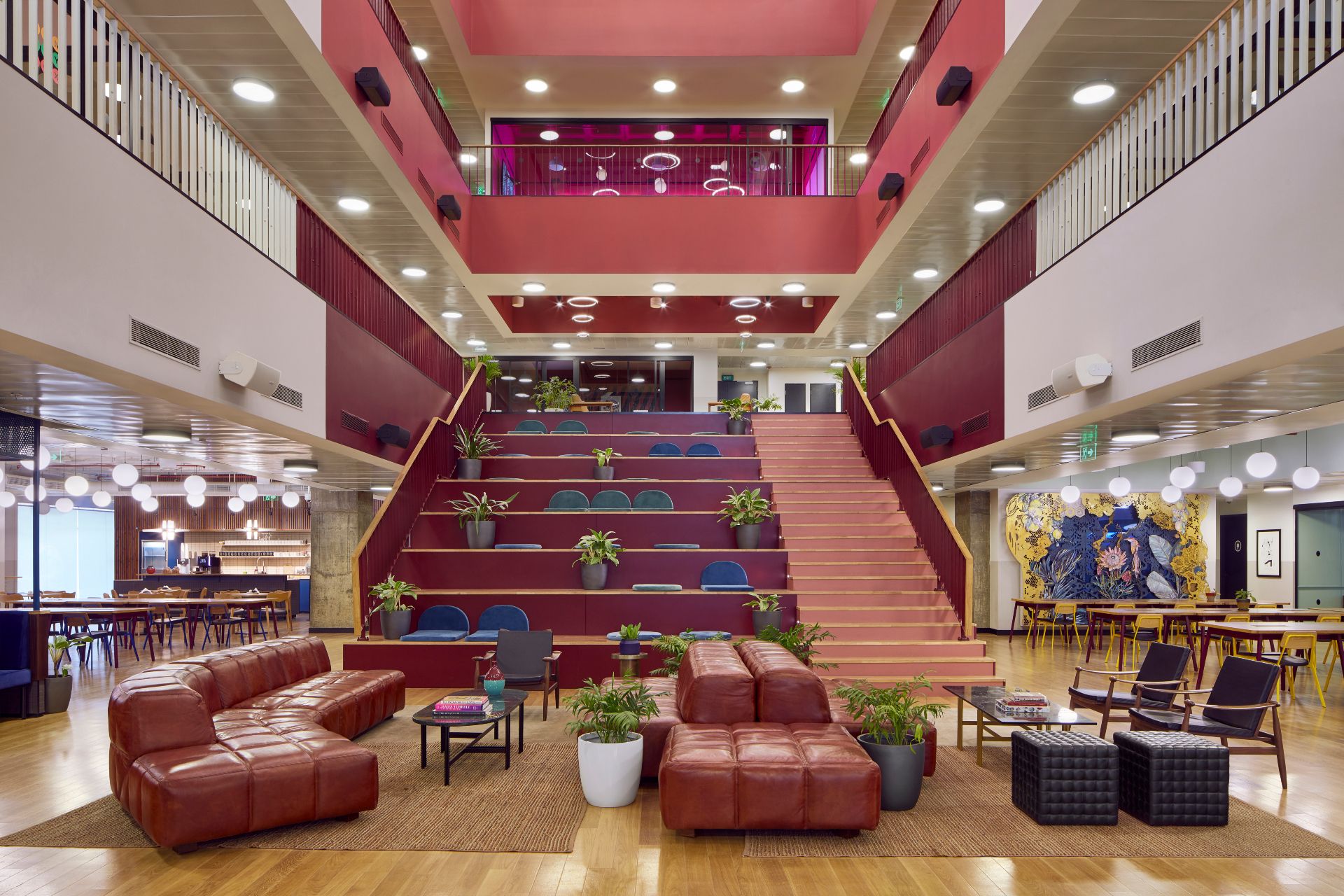 WeWork's Galaxy venue in Bengaluru includes an impressive double height atrium area