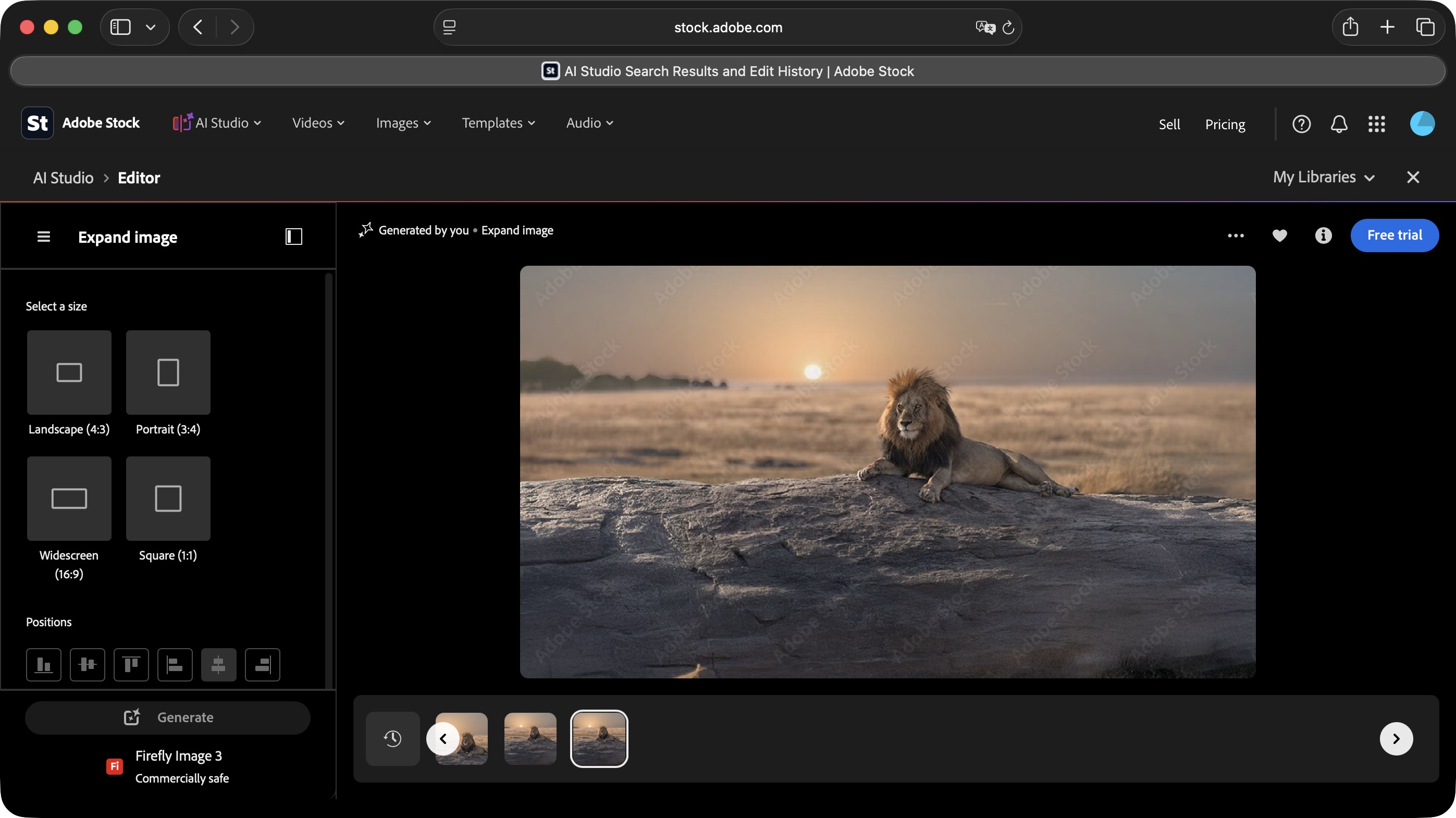 Usingf Adobe Stock's AI Studio tools on a Mac