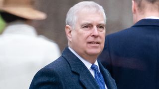 Prince Andrew, Duke of York attends the Christmas Morning Service