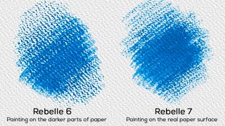Rebelle 7; paint brush strokes on textured paper