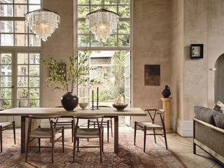 A beige toned dining room