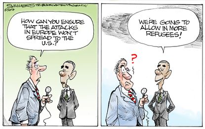Obama Cartoon U.S. Terror Threats 2016