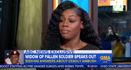 Myeshia Johnson says President Trump made her cry on his condolence call.