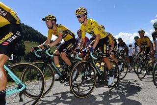 Tom Dumoulin and Primoz Roglic – pictured at the Critérium du Dauphiné – will combine for Jumbo-Visma in an attempt to derail the powerful Team Ineos train at the 2020 Tour de France