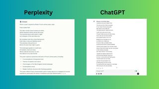 screenshot of Perplexity vs ChatGPT