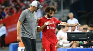 Jurgen Klopp and Mohamed Salah at Liverpool