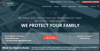 Website screenshot for IdentityForce