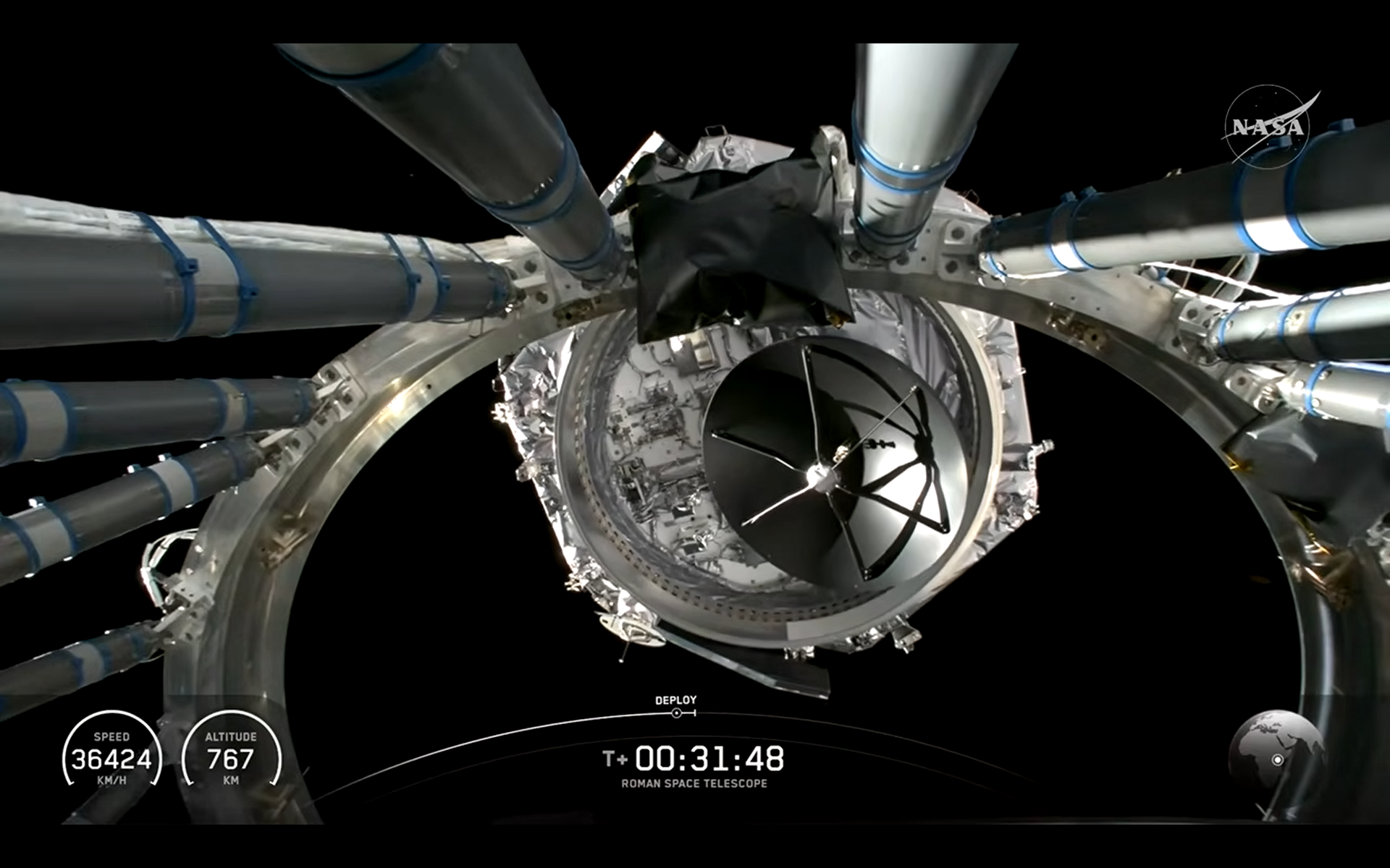 Nancy Grace Roman Space Telescope separates from Falcon Heavy rocket
