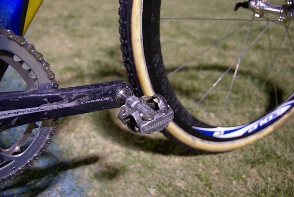 Page uses the tried-and-true Shimano PD-M959 SPD clipless pedals.