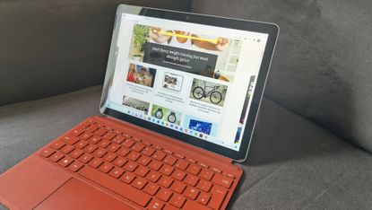 Microsoft Surface Go 3 review: close up of tablet screen