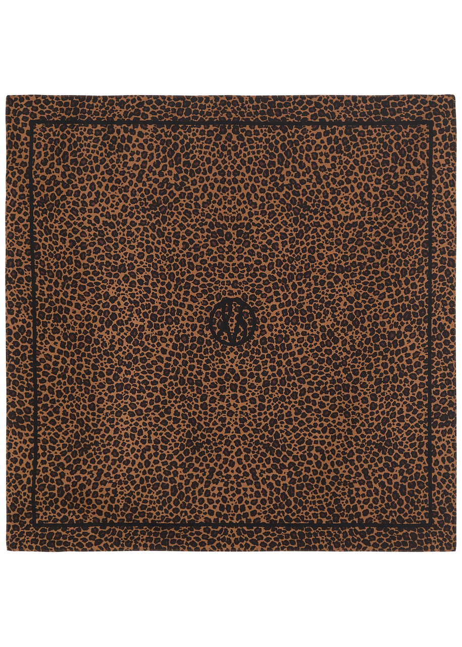 Leopard-Print Silk Scarf