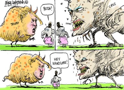 Political Cartoon U.S. Trump Cruz