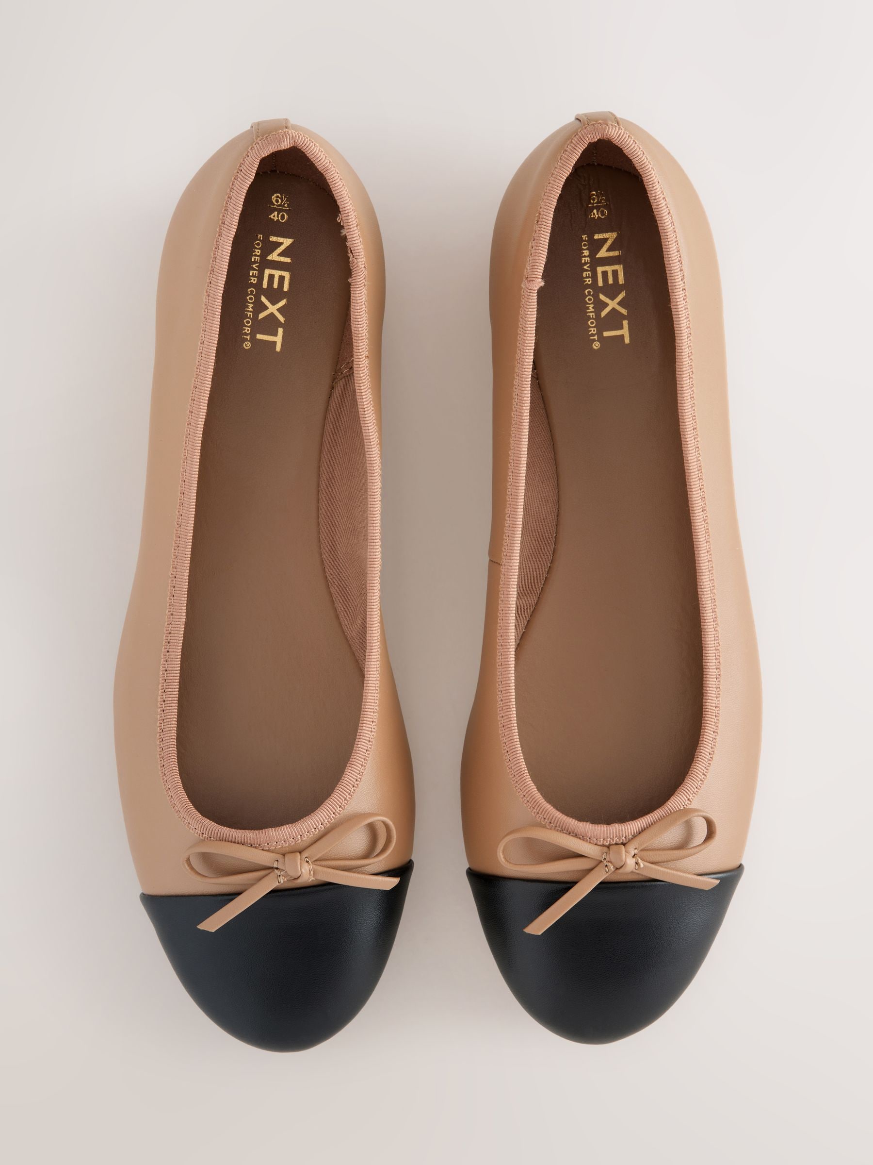 Caramel Nude Standard/wide Fit Round Toe Ballerina Shoes