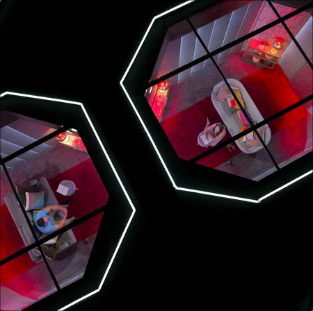 a view of two pods from above, in 'love is blind' season 6