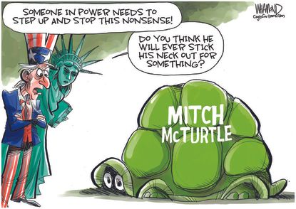 Political Cartoon U.S. McConnell Trump concede