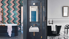 bathrooms with tiling and mirrors