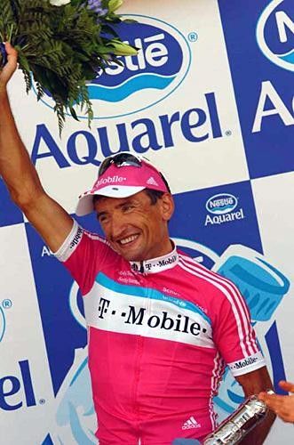 Serguei Gonchar (T-Mobile) on the podium after his second stage win