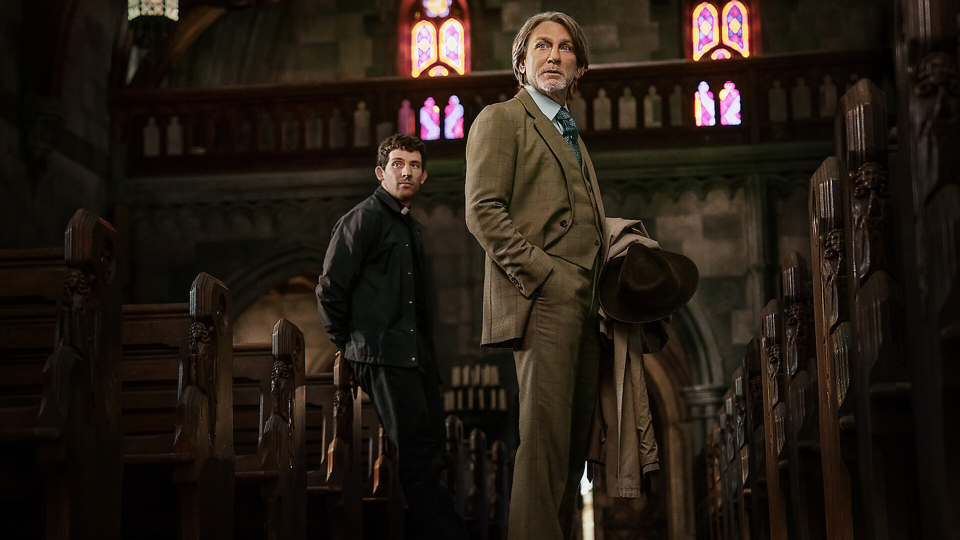 A still image from Wake Up Dead Man: A Knives Out mystery.