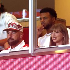 Taylor Swift and Travis Kelce attend the Cincinnati Bears game