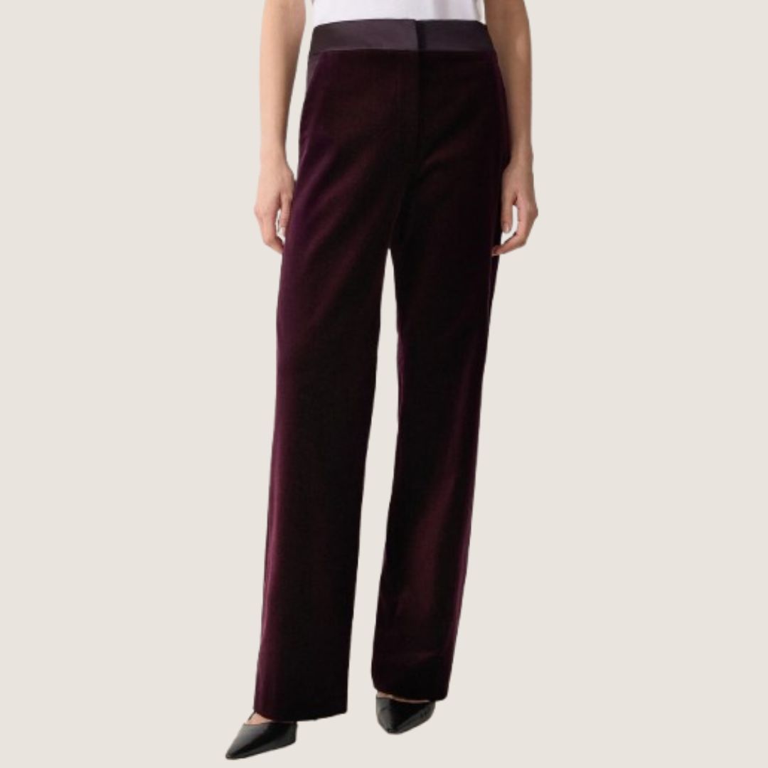 Jigsaw Velvet Satin Tailored Trousers