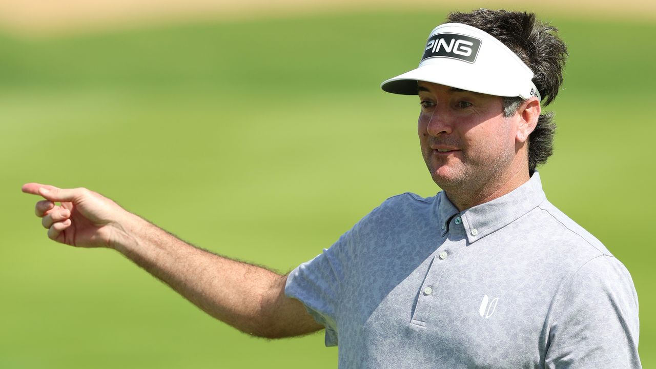 Bubba Watson in a practice round ahead of the 2023 Saudi International