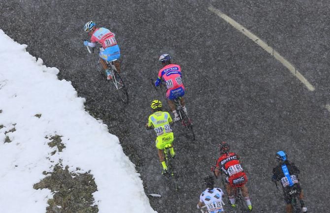 Michele Scarponi (Lampre - Merida) and Vincenzo Nibali (Astana)