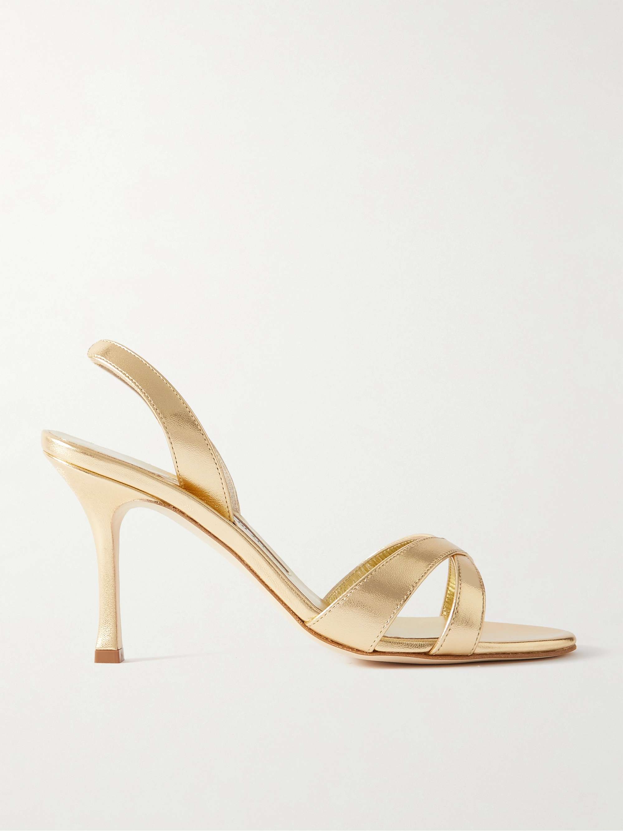 Callasli 90 Metallic Leather Slingback Sandals