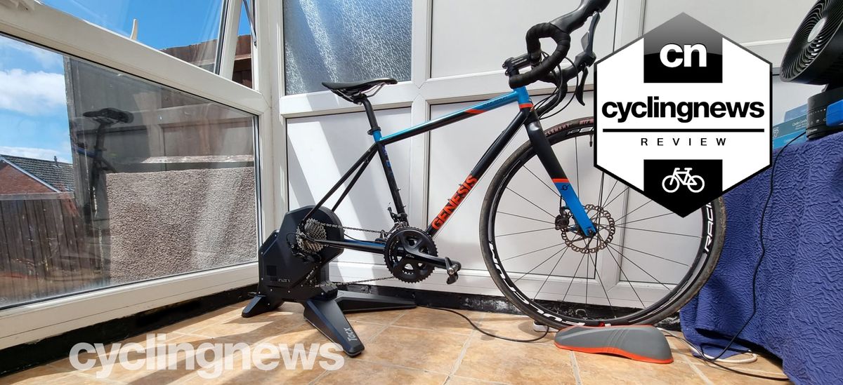 A genesis bike fitted to the Tacx Flux S smart turbo trainer