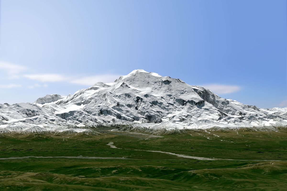 A view of Denali snapped by the Operational Land Imager (OLI) on the Landsat 8 satellite on June 15, 2015.