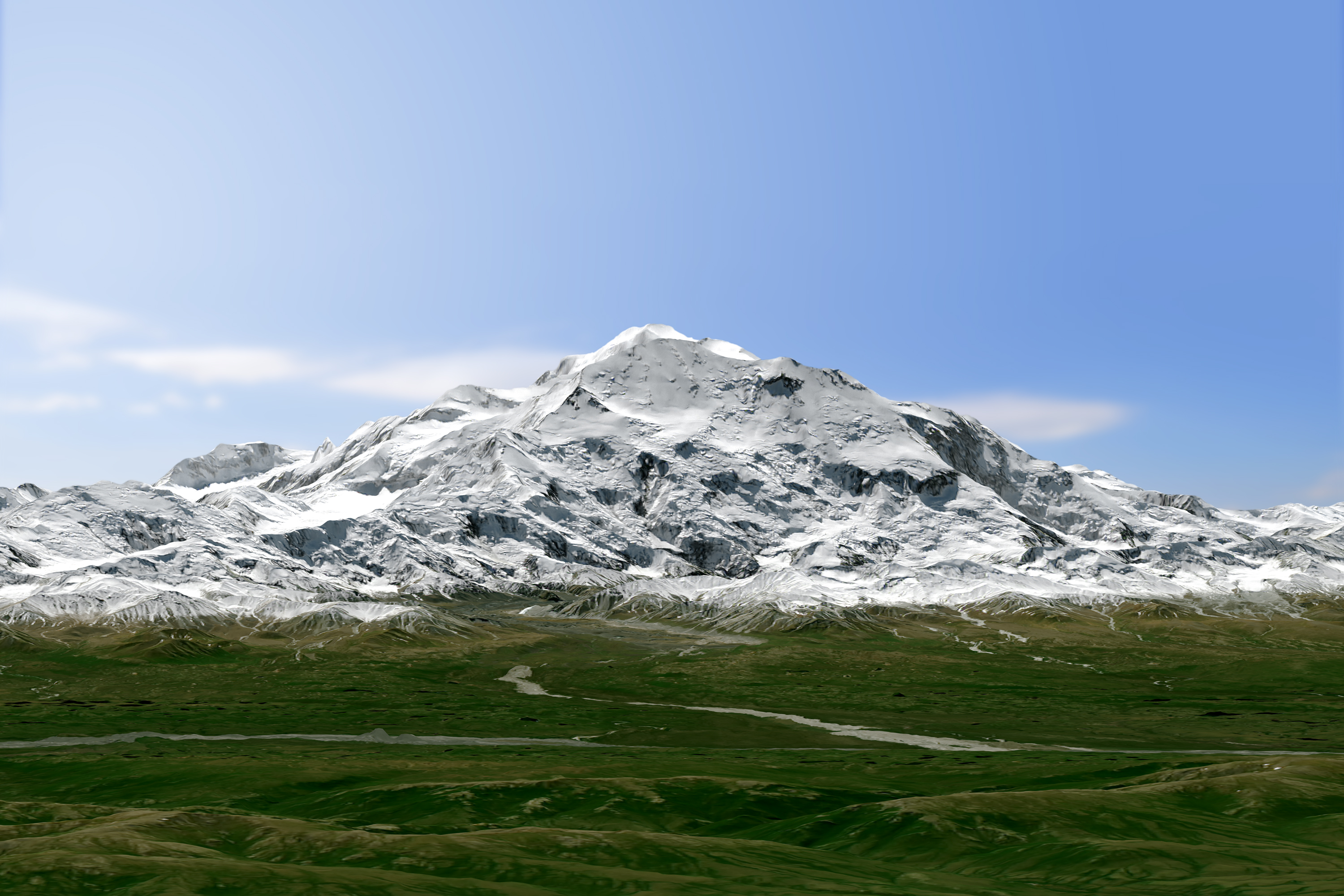 A view of Denali snapped by the Operational Land Imager (OLI) on the Landsat 8 satellite on June 15, 2015.