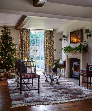 Christmas cosy fireplace and tree