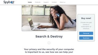 SpyBot Search & Destroy website screenshot