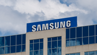 Samsung Electronics America Corporate office in Ridgefield Park, NJ, USA. - stock photo. Ridgefield Park, NJ, USA - August 23, 2022: Samsung Electronics America Corporate office in Ridgefield Park, NJ, USA. Samsung is a South Korean manufacturing conglomerate.