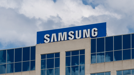 Samsung Electronics America Corporate office in Ridgefield Park, NJ, USA. - stock photo. Ridgefield Park, NJ, USA - August 23, 2022: Samsung Electronics America Corporate office in Ridgefield Park, NJ, USA. Samsung is a South Korean manufacturing conglomerate.