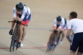 The Great Britain team pursuit squad fell apart in the final kilometer