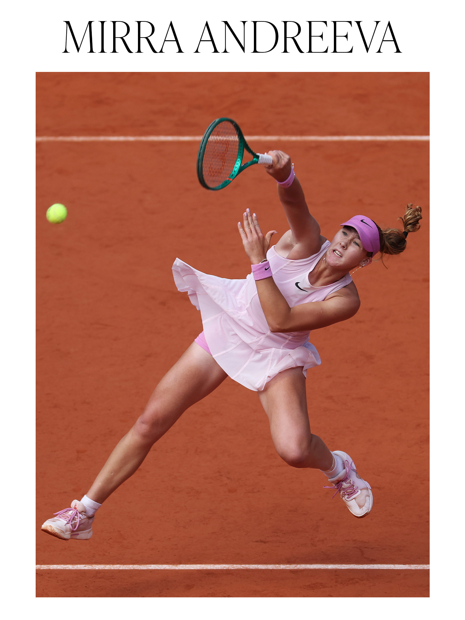 Mirra Andreeva plays a forehand smash against Maja Chwalinska of Poland during their Women's Singles final on Day Fourteen of the 2026 French Open at Roland Garros on June 06, 2026 in Paris, France.