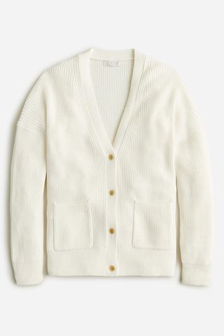 J.Crew V-Neck Cotton-Blend Cardigan Sweater