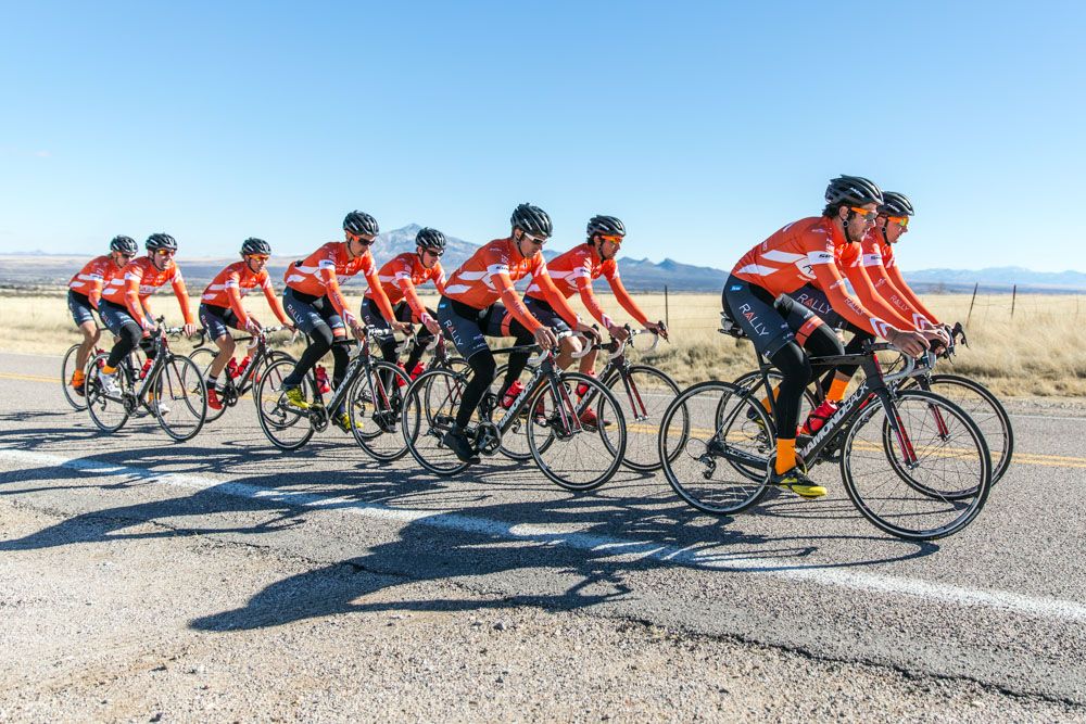 Rally Cycling riders train at a recent camp in Bisbee Arizona.