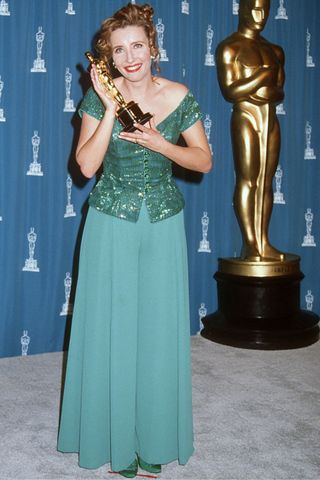 Emma Thompson with her Best Actress Oscar for Howards End in 1993