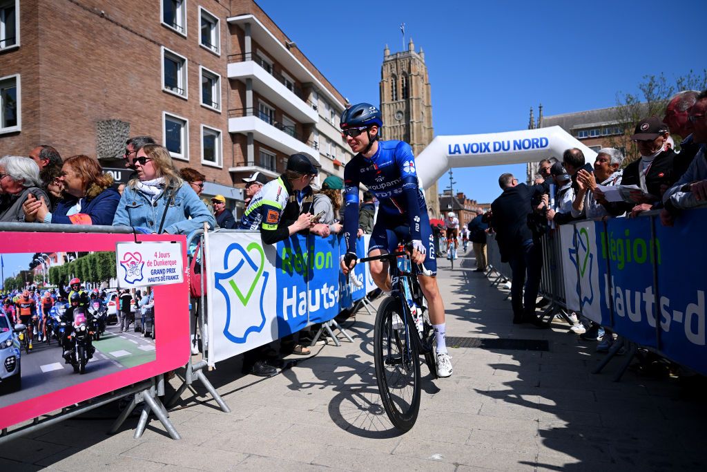 DUNKERQUE FRANCE MAY 16 Romain Grgoire of France and Team GroupamaFDJ prior to the 67th 4 Jours de Dunkerque Grand Prix des Hauts de France 2023 Stage 1 a 1966km at stage from Dunkerque to Abbeville on May 16 2023 in Dunkerque France Photo by Luc ClaessenGetty Images