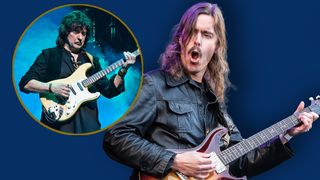 LEFT: Ritchie Blackmore performs with Rainbow at the Velodrom on April 18, 2018 in Berlin. RIGHT: Mikael Akerfeldt performs with Opeth at Tons Of Rock festival in Halden, Norway, June 22, 2018
