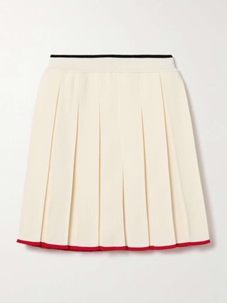 Pleated Wool-Blend Mini Skirt