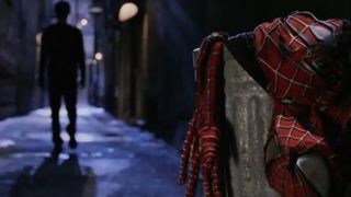 Spider-Man 2 costume in trash