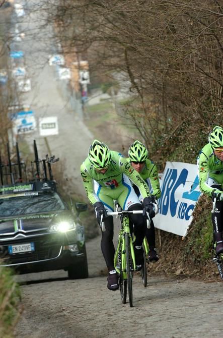 Cannondale's Peter Sagan reminds himself of the pain of the Koppenberg