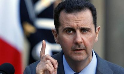 Syrian rebels say Assad must step down before peace talks begin.