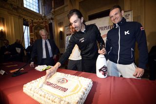 Fabian Cancellara celebrates his 35th birthday before the 2016 Milan-San Remo