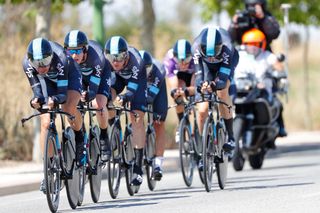 Team Sky on stage 2 of the 2016 Vuelta Burgos