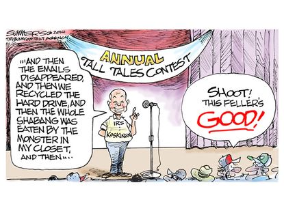 Political cartoon IRS tall tales