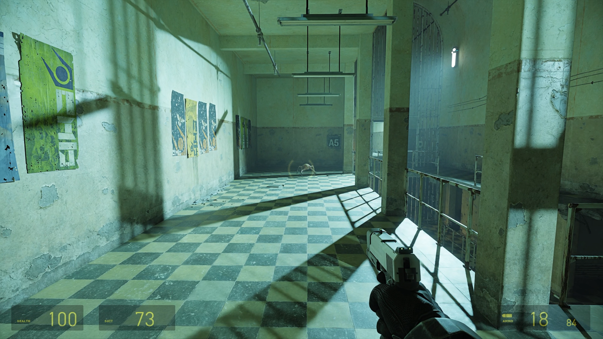 Screenshots from Half-Life 2 RTX, showing the various new effects delivered by full ray tracing and enhanced assets.